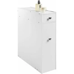 Mobiletto Salvaspazio Bagno Mobile In Legno MDF Bianco Con Cassetti 48x16x58cm -Villeroyit Negozio 66740548 5