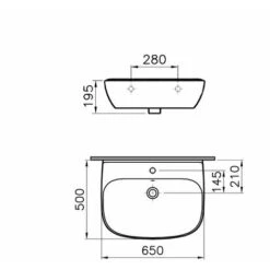 Lavabo Sospeso Lavandino Bagno Ceramica 60 Cm Sanitari Zentrum VitrA -Villeroyit Negozio 67507307 5