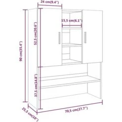 Mobile Per Lavatrice Rovere Fumo In Legno Multistrato VidaXL -Villeroyit Negozio 67547991 3