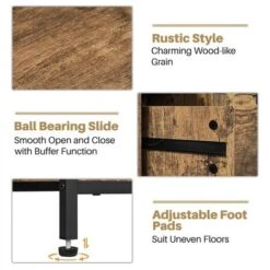 Yaheetech Mobile Da Bagno Armadietto Da Terra Mobiletto Con Cassetto Credenza Multiuso Scomparto Ripiano Marrone Rustico -Villeroyit Negozio 67946811 4