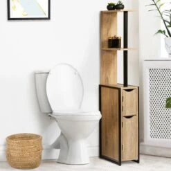 Mobile Da Toilette DETROIT A 2 Ante Con Ripiani Dal Design Industriale