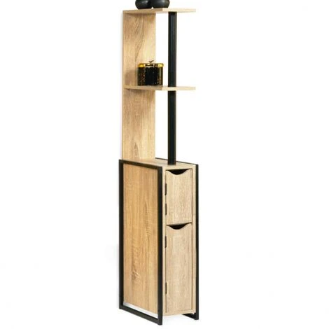 Mobile Da Toilette DETROIT A 2 Ante Con Ripiani Dal Design Industriale 4 Mobile Da Toilette DETROIT A 2 Ante Con Ripiani Dal Design Industriale - immagine 2