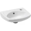 Siko Lavabo Con Foro Per Rubinetto A Destra, Troppopieno, 35x28 Cm, Bianco (EUR913)