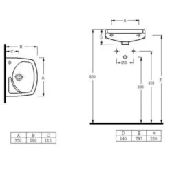 Siko Lavabo Con Foro Per Rubinetto A Destra, Troppopieno, 35x28 Cm, Bianco (EUR913) -Villeroyit Negozio 69647482 5