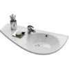 Ravak Lavabo Avocado Comfort 85x45cm, Stile Salvaspazio Asimmetrico Orientamento A Sinistra Con Foratura E Troppopieno (XJ1L1100000)