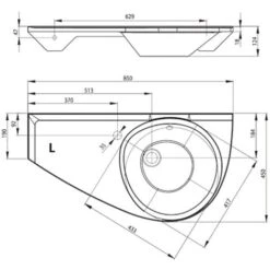 Ravak Lavabo Avocado Comfort 85x45cm, Stile Salvaspazio Asimmetrico Orientamento A Sinistra Con Foratura E Troppopieno (XJ1L1100000) -Villeroyit Negozio 69647758 4