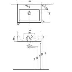 KOLO By Geberit Twins Lavabo Rettangolare 60x46cm Con Troppopieno (L51160000) -Villeroyit Negozio 69648059 4