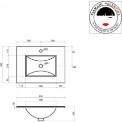 MOBILE BAGNO A PARETE 60 CM CON ANTE E LAVABO VENEZIA -Villeroyit Negozio 69701927 3