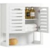 Pensile Con Due Ante A Lamelle, Armadietto Pensile Da Bagno, Mobile Da Parete Per Il Cucina, Bianco, 58x20x60cm, BZR51-W SoBuy -Villeroyit Negozio 70103357 1