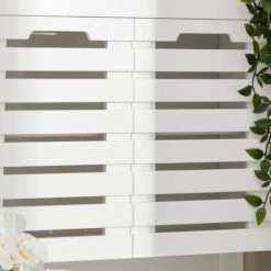 Pensile Con Due Ante A Lamelle, Armadietto Pensile Da Bagno, Mobile Da Parete Per Il Cucina, Bianco, 58x20x60cm, BZR51-W SoBuy -Villeroyit Negozio 70103357 4