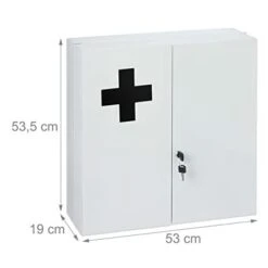 Relaxdays Medicin Armadio Medico XXL, Richiudibile, 11 Scomparti, In Acciaio, 53,5 X 53 X 19 Cm, Armadietto Per Medicinali A 2 Ante, Bianco/Nero, Lega, 5x53x19 Cm -Villeroyit Negozio 70829217 4