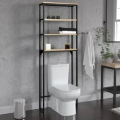 Scaffale Per Toilette A 4 Ripiani Dal Design Industriale DETROIT