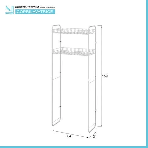 Scaffale Sopra Lavatrice Bianco Con 2 Ripiani Portaoggetti In Kit Montaggio 4 Scaffale Sopra Lavatrice Bianco Con 2 Ripiani Portaoggetti In Kit Montaggio - immagine 2