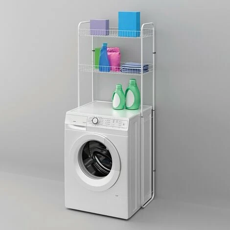 Scaffale Sopra Lavatrice Bianco Con 2 Ripiani Portaoggetti In Kit Montaggio 6 Scaffale Sopra Lavatrice Bianco Con 2 Ripiani Portaoggetti In Kit Montaggio - immagine 4