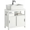 SoBuy Mobile Sottolavabo Per Bagno Con Poggiapiedi Sottolavabo Bagno Mobile Bagno Sottolavabo Bianco FRG128-W -Villeroyit Negozio 7330497 1