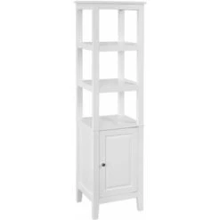 SoBuy Mobiletto Bagno Colonna Bagno Cassettiera Bagno Bianco Con Cassetti Frg205-W