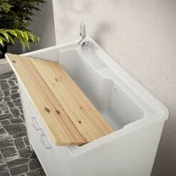 Mobile Lavatoio Esterno 80x50 Bianco Con Vasca In Resina -Villeroyit Negozio 76573593 5