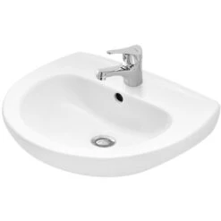 Lavabo Sospeso 45x37 Salvaspazio Bianco In Ceramica