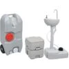Set Toilette Portatile Campeggio Supporto Lavamani Tanica Acqua VidaXL -Villeroyit Negozio 78411821 1