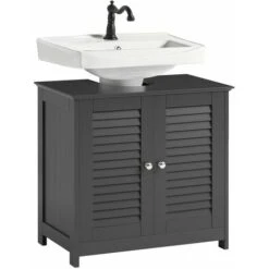 Mobiletto Bagno Cassettiera Bagno Armadietto Bagno Mobile Sottolavabo Per Bagno Grigio FRG237-II-DG SoBuy