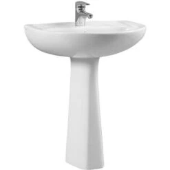 Vitra Lavabo Da 45 Cm Con Colonna In Ceramica - Serie Normus