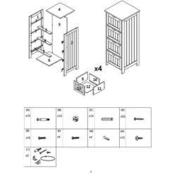 WOLTU Mensole Bagno Portaoggetti Comodino Organizzatore Mobiletto Con 4 Cassetti -Villeroyit Negozio 80878919 4