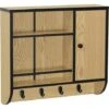 WOLTU Mobile Da Bagno Sospeso. Pensile Con 4 Ganci. Armadietto Da Bagno Da Parete. Organizzatore Armadio Salvaspazio. 58x15x52cm. Rovere Chiaro+Nero -Villeroyit Negozio 81905376 1
