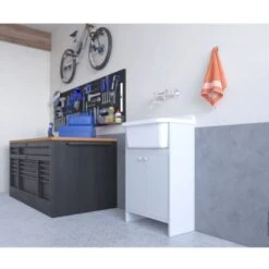 Mobile Lavatoio Salvaspazio In PVC Colore Bianco 55x35 Cm Mod. Adele -Villeroyit Negozio 83907041 3