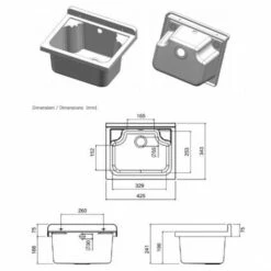 Mobile Lavatoio Salvaspazio In PVC 42,5x35 Cm Con Lavabo -Villeroyit Negozio 85335784 3