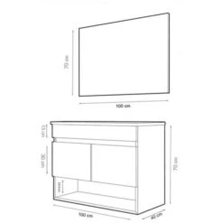 Set Da Bagno NEBARI Con Gambe - 7 Colori Diversi - 15 Misure - 2 Ante O Un Cassetto A Scelta - Include Mobile, Lavabo E Specchio Rovere Sinatra 100x40Cm 7 Set Da Bagno NEBARI Con Gambe - 7 Colori Diversi - 15 Misure - 2 Ante O Un Cassetto A Scelta - Include Mobile, Lavabo E Specchio Rovere Sinatra 100x40Cm -Villeroyit Negozio 86741160 3