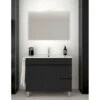 Set Da Bagno Isquia 2 Cassetti E Due Ante - 7 Colori Diversi - 15 Misure - Include Mobile, Lavabo E Specchio - Grafite 80x40Cm Lavandino In Solid Surface -Villeroyit Negozio 87074345 1