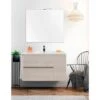 Set Da Bagno Sospeso Itaca - 2 Cassetti E Una Porta - 7 Colori Diversi - 15 Misure - Include Mobile, Lavabo E Specchio - Crema 100x40Cm -Villeroyit Negozio 87074437 1