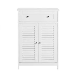 SoBuy Mobiletto Bagno Colonna Bagno Cassettiera Bagno Con Cassetti Bianco FRG238-W