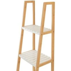 Scaffale Per Bagno A Scala In Legno Bamboo Bianco 4 Ripiani Tahiti -Villeroyit Negozio 88004558 5