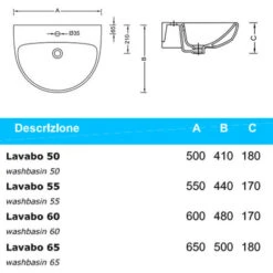 Lavabo Sospeso 50x41xh18 Cm POZZI GINORI - Geberit - In Ceramica - Con Foro Troppopieno -Villeroyit Negozio 88026308 5
