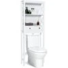 COSTWAY Mobile Sopra WC, Mobile Da Bagno Salvaspazio Con 2 Ripiani Aperti E Cassetto, Per Bagno Lavanderia, 60x20x165,5 Cm, Bianco -Villeroyit Negozio 88143726 1