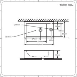 Hudson Reed Sandford Lavabo D'Appoggio Rettangolare Per Bagni - Lavandino Bagno Con Design Moderno - Ceramica Bianca - 1 X Foro Per La Rubinetteria - 450 X 250 X 120mm -Villeroyit Negozio 8942784 4