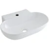 Hudson Reed Otterton Lavabo D'Appoggio Ovale Per Bagni - Lavandino Bagno Con Design Moderno - Ceramica Bianca - 1 X Foro Per Rubinetteria - 555 X 395 X 120mm -Villeroyit Negozio 8942786 1