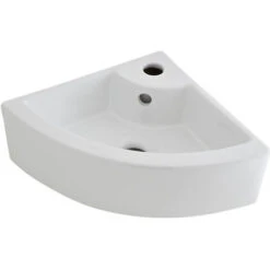Hudson Reed Belstone Lavabo Da Appoggio O Murale Angolare Ceramica – 460 X 320 Mm
