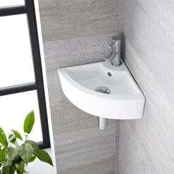 Hudson Reed Belstone Lavabo Da Appoggio O Murale Angolare Ceramica – 460 X 320 Mm -Villeroyit Negozio 8942803 3