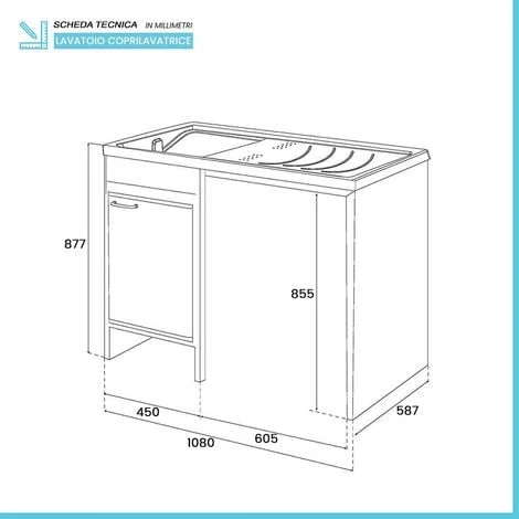 Mobile Lavatoio Lavatrice 109x60 Cm In Pvc Bianco Con Vasca Lavapanni A Sinistra 4 Mobile Lavatoio Lavatrice 109x60 Cm In Pvc Bianco Con Vasca Lavapanni A Sinistra - immagine 2