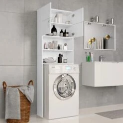 Mobili Lavatrice Armadietto - Mobili Bagno Bianco 64x25,5x190 Cm In Multistrato -Villeroyit Negozio 90446603 3