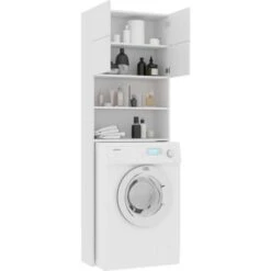 Mobili Lavatrice Armadietto - Mobili Bagno Bianco 64x25,5x190 Cm In Multistrato -Villeroyit Negozio 90446603 4