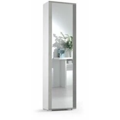 MOBILE A COLONNA H 182CM GRIGIO CEMENTO CON SPECCHIO