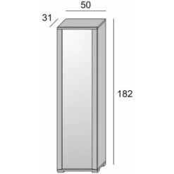 MOBILE A COLONNA H 182CM GRIGIO CEMENTO CON SPECCHIO -Villeroyit Negozio 91985817 5