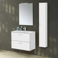 Pensile Bagno Sospeso150 H Bianco Con Maniglia Cromata Martha -Villeroyit Negozio 92130663 4