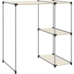 Nova Rastrelliera Da Lavatrice 87x55x90cm In Ferro Con 2 Ripiani Laterali Vari Colori Colore: Crema -Villeroyit Negozio 94026112 5