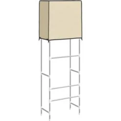 Nova Rastrelliera Da Lavatrice Con 2 Ripiani E Copertura Vari Colori 56x30x170 Cm Colore: Crema -Villeroyit Negozio 94026438 5