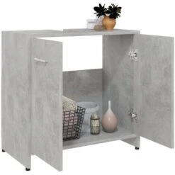 Nova Mobile Sottolavabo Per Il Bagno Dotato Di 2 Ante Vari Colori Disponibili Colore : Cemento -Villeroyit Negozio 94026545 3