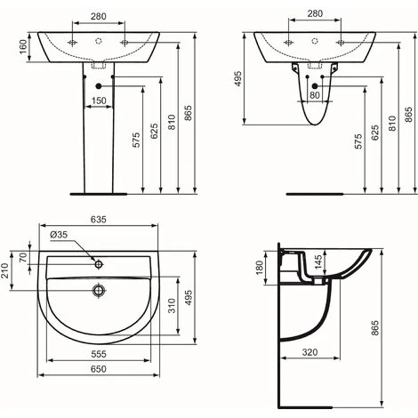 IDEAL STANDARD Eurovit Lavabo Bianco Da 65 Cm Codice Prod: W332201 7 IDEAL STANDARD Eurovit Lavabo Bianco Da 65 Cm Codice Prod: W332201 - immagine 5